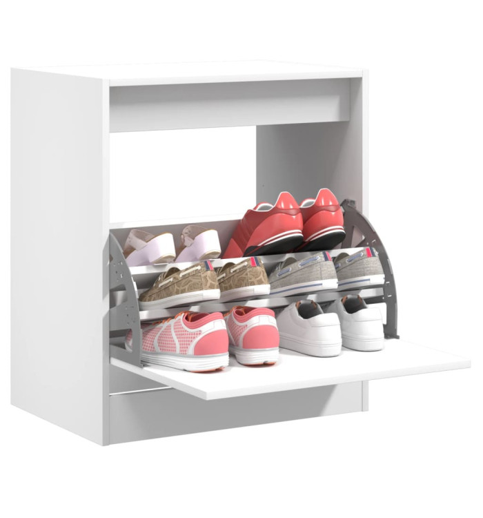 Armoire à chaussures blanc 60x42x69 cm bois d'ingénierie | Mobilier & Déco