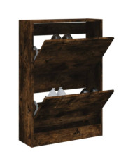 Armoire à chaussures chêne fumé 60x21x87,5 cm bois d'ingénierie | Mobilier & Déco