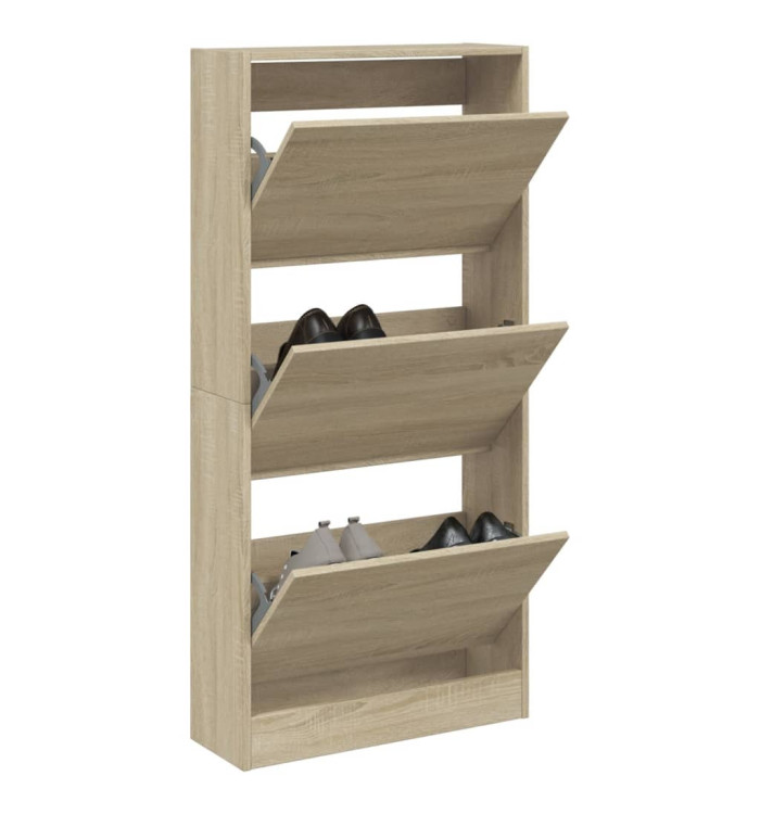Armoire à chaussures chêne sonoma 60x21x125,5cm bois ingénierie | Mobilier & Déco