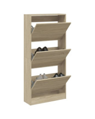 Armoire à chaussures chêne sonoma 60x21x125,5cm bois ingénierie | Mobilier & Déco