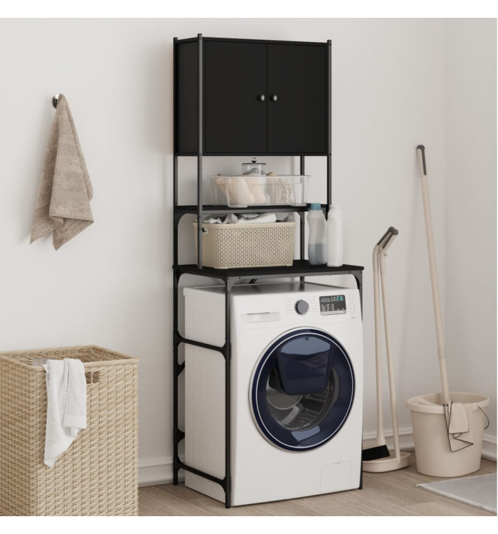 Armoire de machine à laver noir 68x48,5x194 cm | Mobilier & Déco