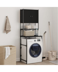 Armoire de machine à laver noir 68x48,5x194 cm | Mobilier & Déco