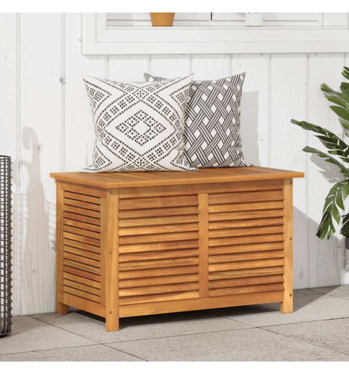 Boîte de rangement de jardin persiennes 90x50x56 cm bois acacia | Mobilier & Déco