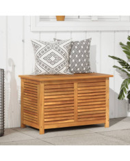 Boîte de rangement de jardin persiennes 90x50x56 cm bois acacia | Mobilier & Déco