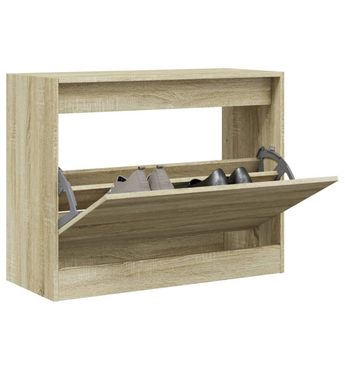 Armoire à chaussures chêne sonoma 80x34x63 cm bois d'ingénierie | Mobilier & Déco