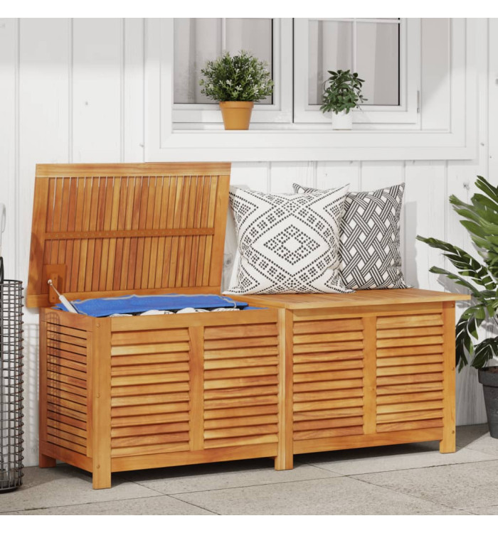 Boîte de rangement de jardin persiennes 150x50x56cm bois acacia | Mobilier & Déco