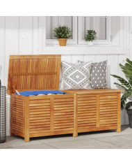 Boîte de rangement de jardin persiennes 150x50x56cm bois acacia | Mobilier & Déco
