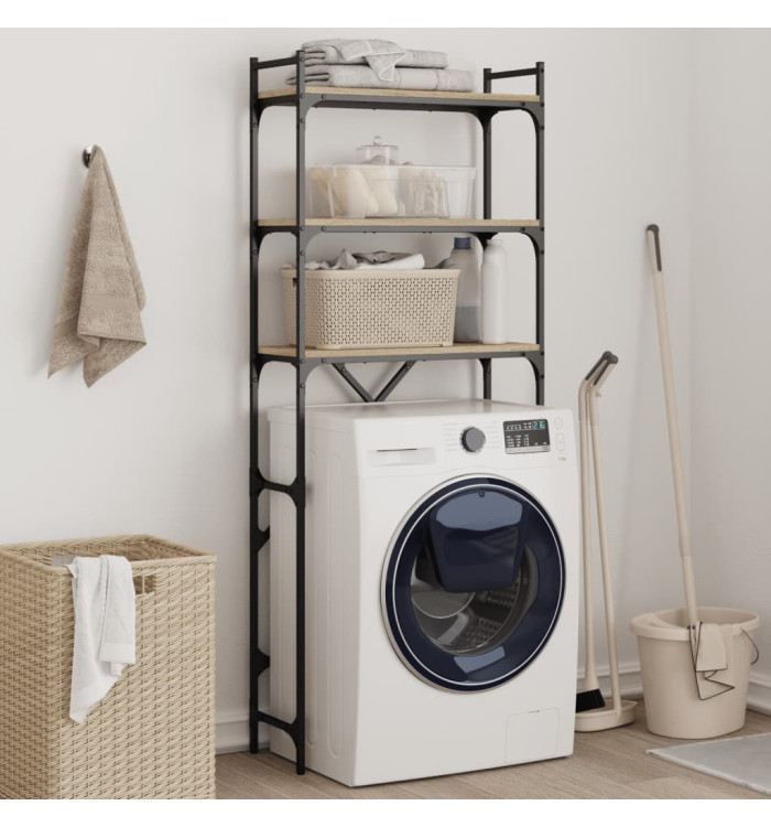 Étagère de lave-linge chêne sonoma 67x25x163 cm bois ingénierie | Mobilier & Déco