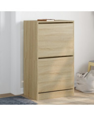 Armoire à chaussures 2 tiroirs rabattables chêne sonoma | Mobilier & Déco