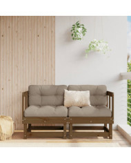 Canapés d'angle de jardin 2 pcs marron miel bois de pin solide | Mobilier & Déco