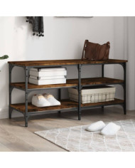 Banc à chaussures chêne fumé 100x38,5x49 cm bois d'ingénierie | Mobilier & Déco