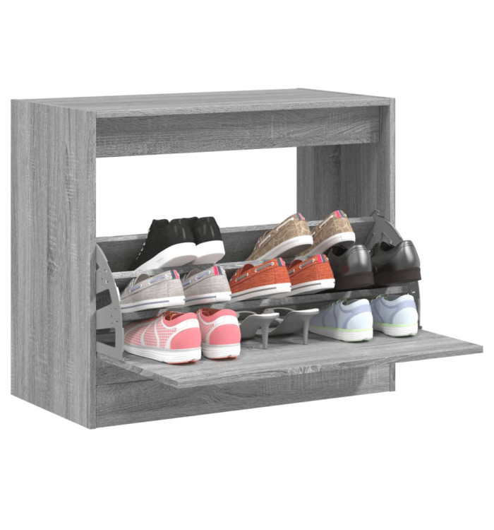Armoire à chaussures sonoma gris 80x42x69 cm bois d'ingénierie | Mobilier & Déco