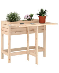 Jardinière avec dessus de table pliable bois de pin massif | Mobilier & Déco