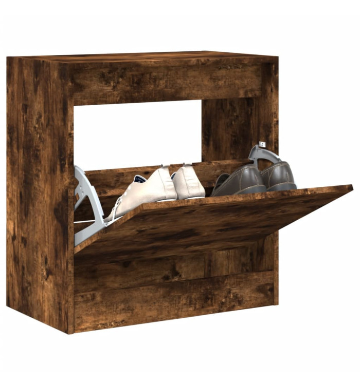 Armoire à chaussures chêne fumé 60x34x63,5 cm bois d'ingénierie | Mobilier & Déco