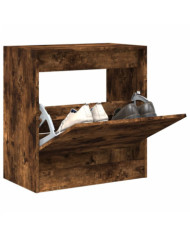 Armoire à chaussures chêne fumé 60x34x63,5 cm bois d'ingénierie | Mobilier & Déco