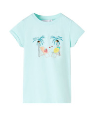 T-shirt pour enfants aqua clair 128 | Mobilier & Déco