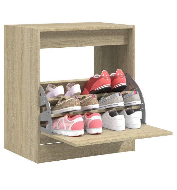 Armoire à chaussures chêne sonoma 60x42x69 cm bois d'ingénierie | Mobilier & Déco