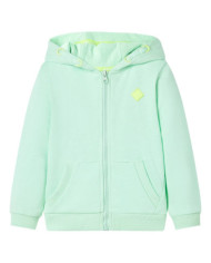 Sweat-shirt à capuche et fermeture éclair pour enfants vert vif 104 | Mobilier & Déco