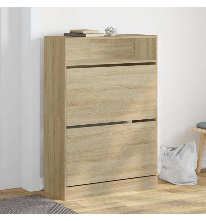 Armoire à chaussures 2 tiroirs rabattables chêne sonoma | Mobilier & Déco
