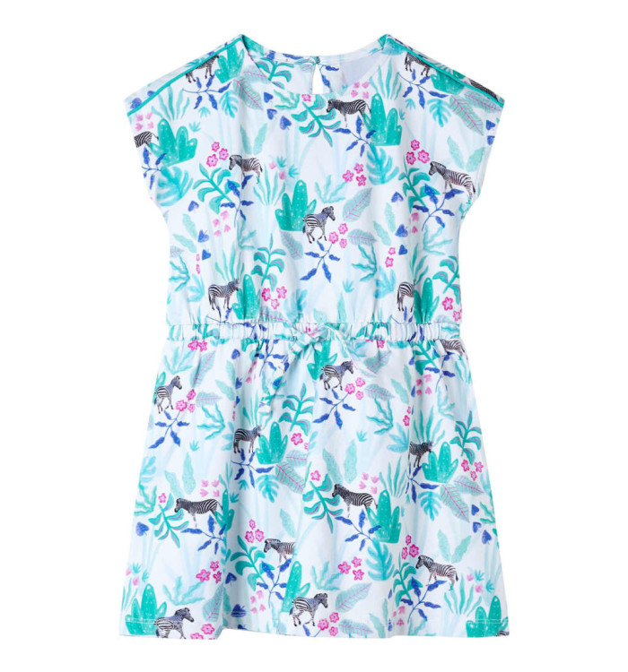 Robe pour enfants écru et menthe foncé 116 | Mobilier & Déco