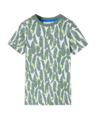 T-shirt pour enfants écru et lierre foncé 104 | Mobilier & Déco