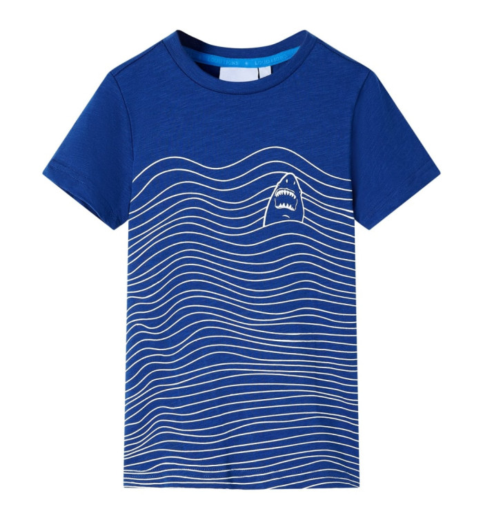 T-shirt pour enfants bleu foncé 128 | Mobilier & Déco