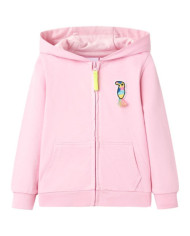 Sweatshirt à capuche avec fermeture éclair pour enfants rose vif 104 | Mobilier & Déco