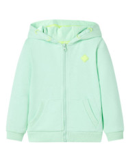 Sweat-shirt à capuche et fermeture éclair pour enfants vert vif 128 | Mobilier & Déco