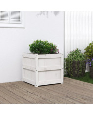 Jardinière blanc 50x50x50 cm bois de pin massif | Mobilier & Déco