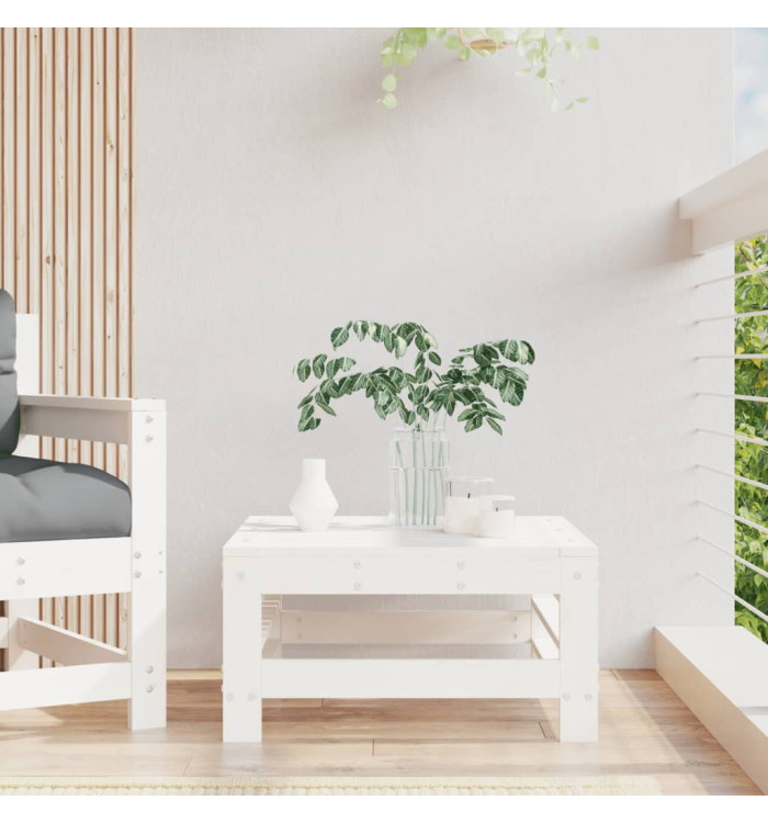 Repose-pied de jardin blanc bois de pin massif | Mobilier & Déco