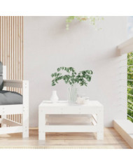 Repose-pied de jardin blanc bois de pin massif | Mobilier & Déco
