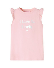 T-shirt enfants avec manches à volants rose clair 128 | Mobilier & Déco