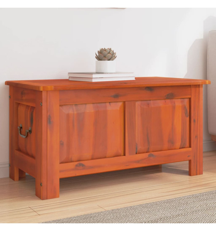 Coffre de rangement avec couvercle marron bois massif d'acacia | Mobilier & Déco
