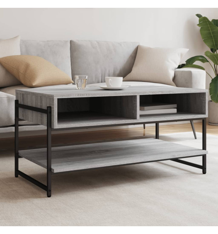 Table basse sonoma gris 90x50x45 cm bois d'ingénierie | Mobilier & Déco