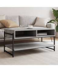 Table basse sonoma gris 90x50x45 cm bois d'ingénierie | Mobilier & Déco