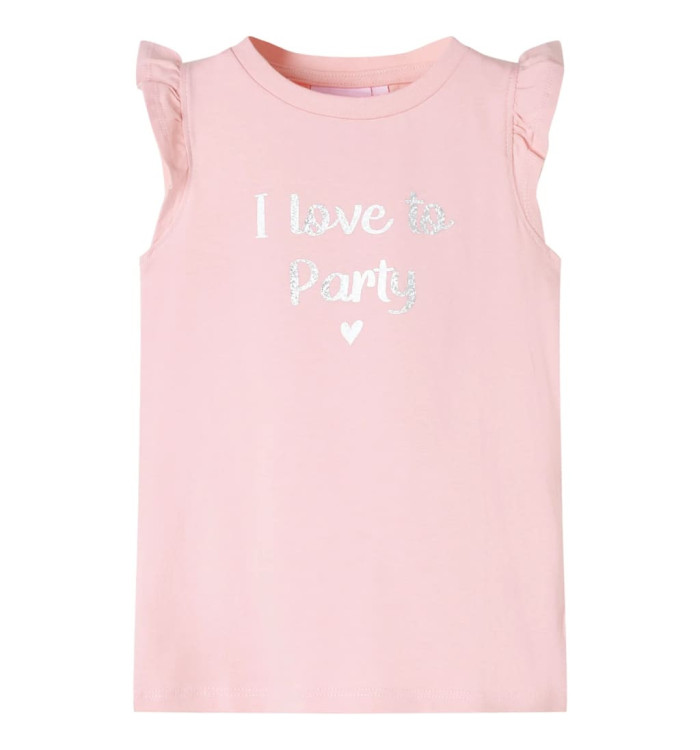 T-shirt enfants avec manches à volants rose clair 104 | Mobilier & Déco