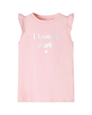 T-shirt enfants avec manches à volants rose clair 104 | Mobilier & Déco