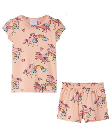 Pyjamas à manches courtes pour enfants orange clair 104 | Mobilier & Déco