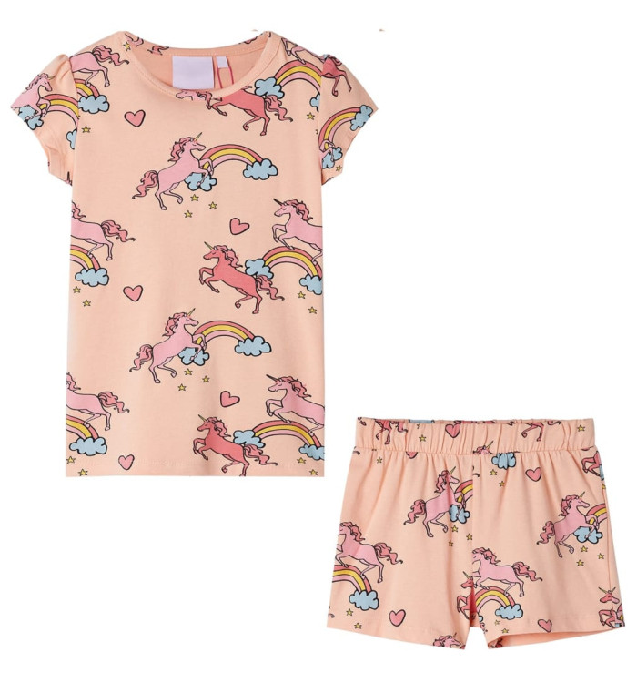 Pyjamas à manches courtes pour enfants orange clair 104 | Mobilier & Déco