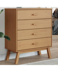 Armoire à tiroirs OLDEN marron bois de pin solide | Mobilier & Déco