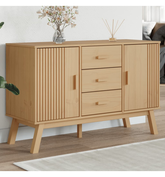 Buffet OLDEN marron 114x43x73,5 cm bois massif de pin | Mobilier & Déco