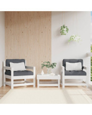 Chaises de jardin lot de 2 blanc bois massif de pin | Mobilier & Déco