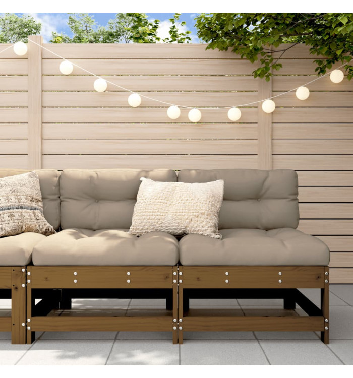 Canapés centraux de jardin 2 pcs marron miel bois de pin solide | Mobilier & Déco