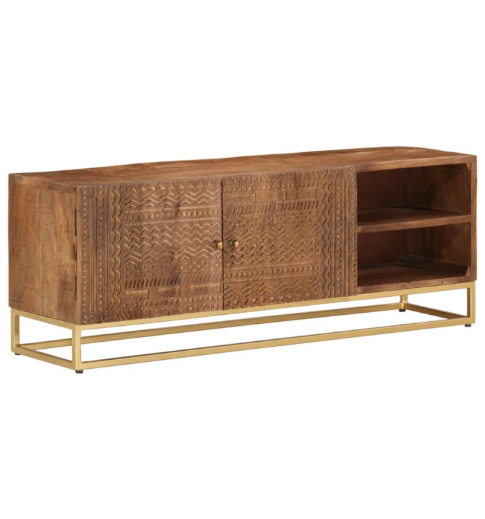 Meuble TV 110x30x40 cm bois massif de manguier et fer | Mobilier & Déco