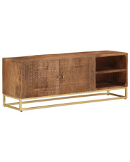 Meuble TV 110x30x40 cm bois massif de manguier et fer | Mobilier & Déco