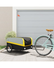 Remorque de vélo noir et jaune 45 kg fer | Mobilier & Déco