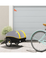 Remorque de vélo noir et jaune 30 kg fer | Mobilier & Déco