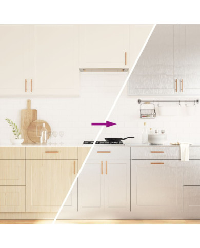 Autocollant auto-adhésif pour meuble argenté 90x500 cm PET | Mobilier & Déco