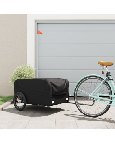 Remorque de vélo noir 45 kg fer | Mobilier & Déco