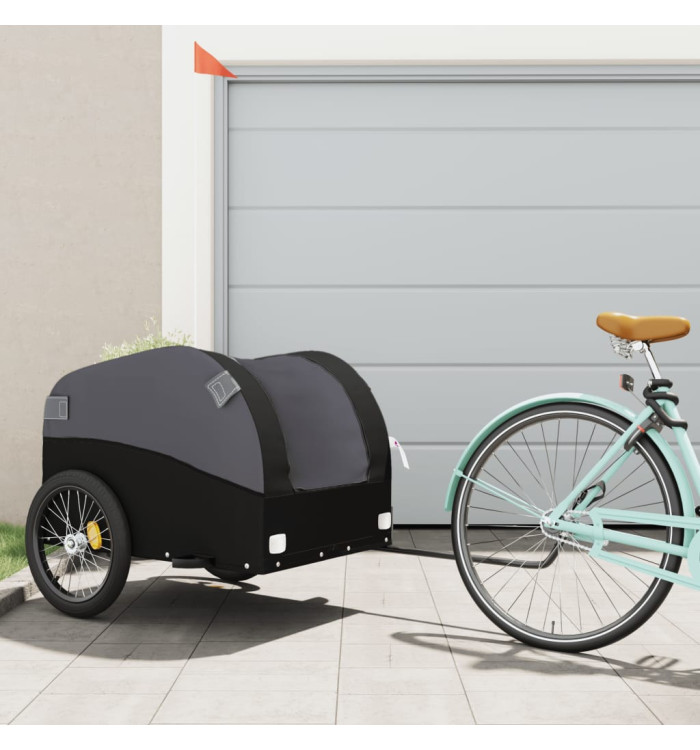 Remorque de vélo noir 45 kg fer | Mobilier & Déco